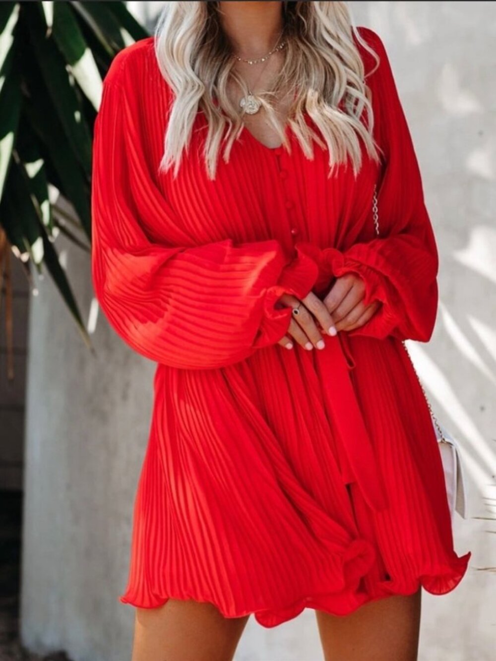 VICI pleated mini dress NWT red size M